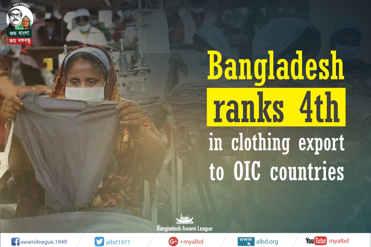 #Bangladesh ranks 4th in clothing export to #OIC countries
goo.gl/6IWVrD