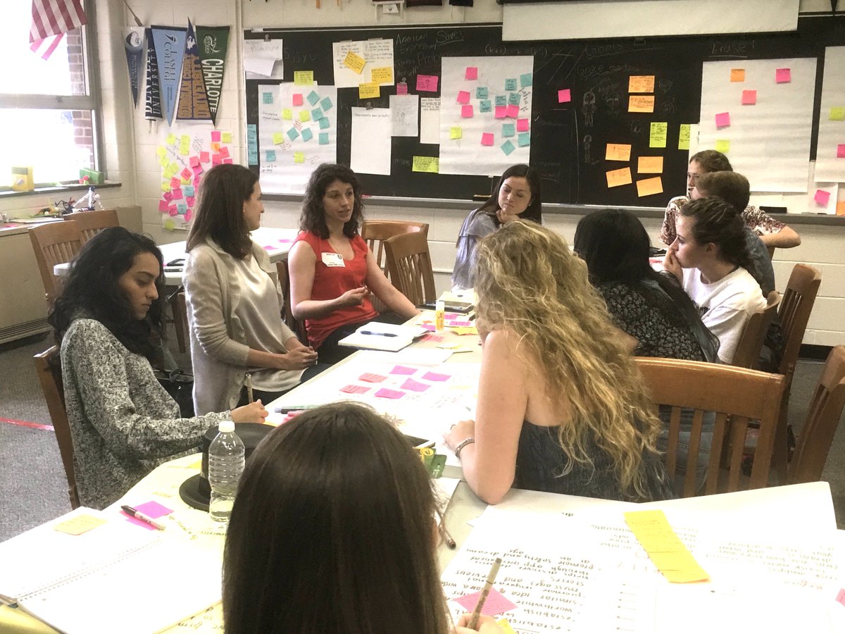 ramscurriculum's tweet photo. Student Innovation Team examines prototype solutions with partners from AMEX at the Design Lab at Ramsey High School.  Reshaping education! https://t.co/NuJODo1WaE