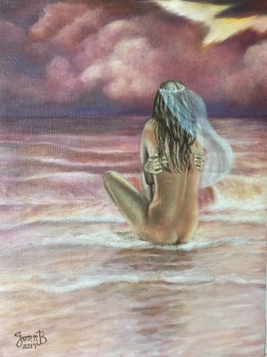 JennbFineart's tweet image. These are the first 2 paintings we are creating in a series. They depict the story of a marriage breakdown.  The woman's emotional response.