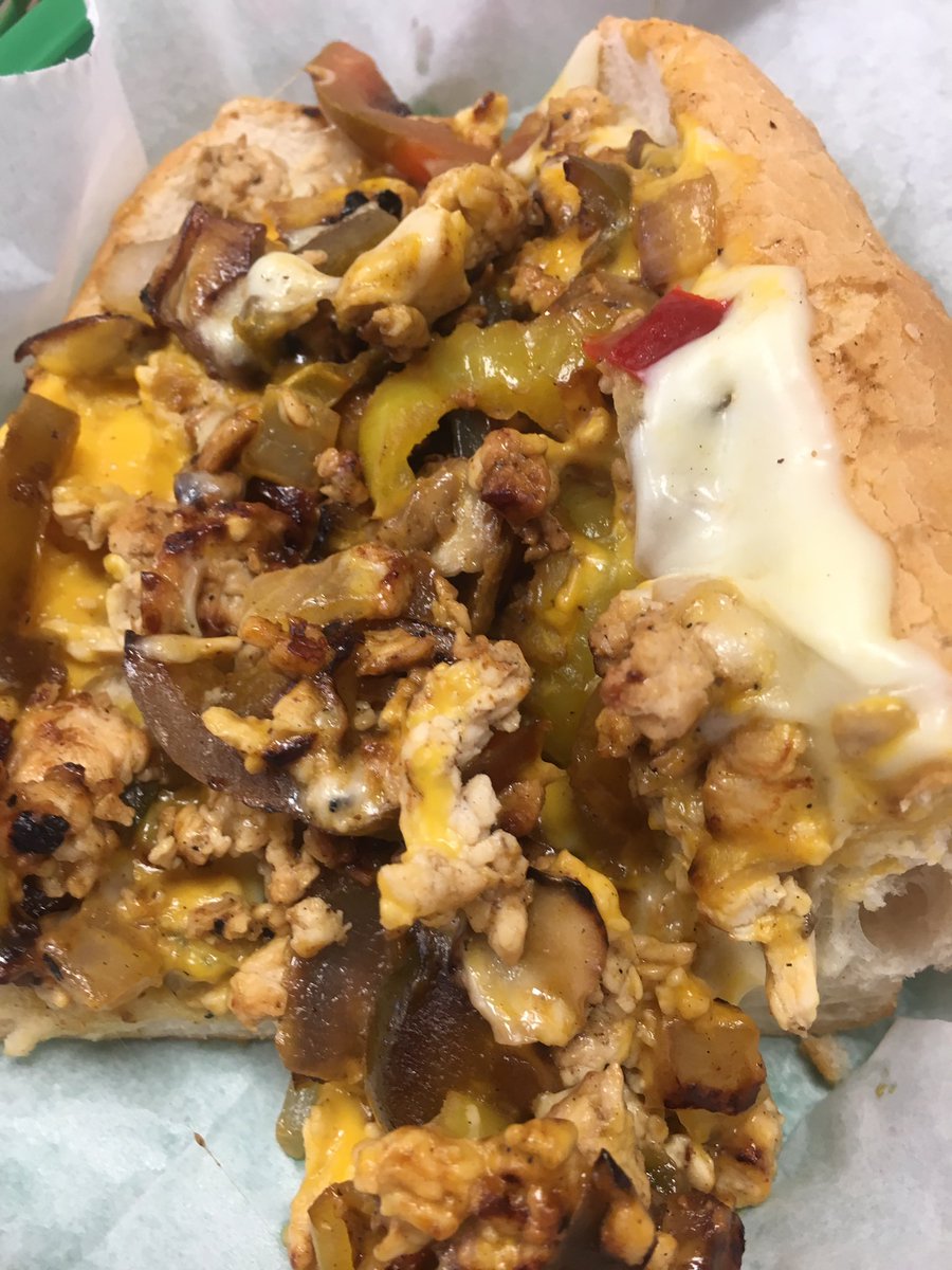 Now you see it...Chicken PhillyCheese Steak #DavesDoesItTheBest @BigDaves8 #BloggersDayOutATL