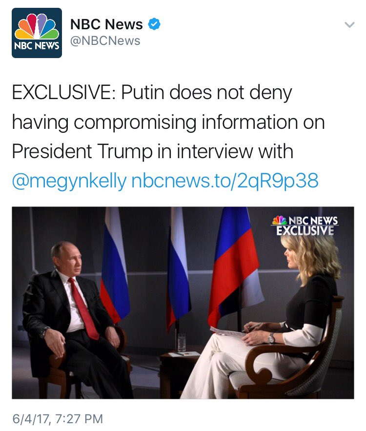 NBC lies: says Putin has compromising information on Trump