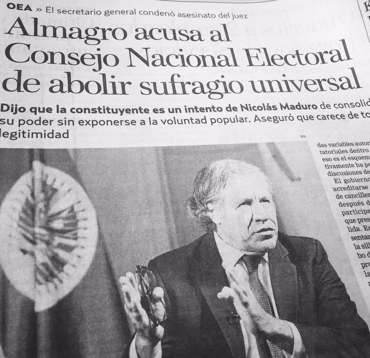 LAURENTZI's tweet photo. @Almagro_OEA2015 Señor Luis Almagro, cómo agradecer su terca firmeza y valentía republicana en defensa de Venezuela? Llegará el momento.DLB! https://t.co/y9MyTnE4ys