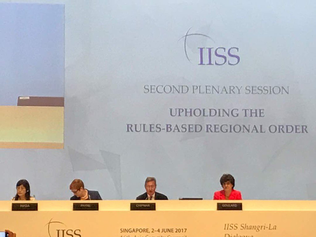 EUAmbCambodia's tweet image. The most important issue discussed at Shangri-La Dialogue 2017 #security #rulesbased