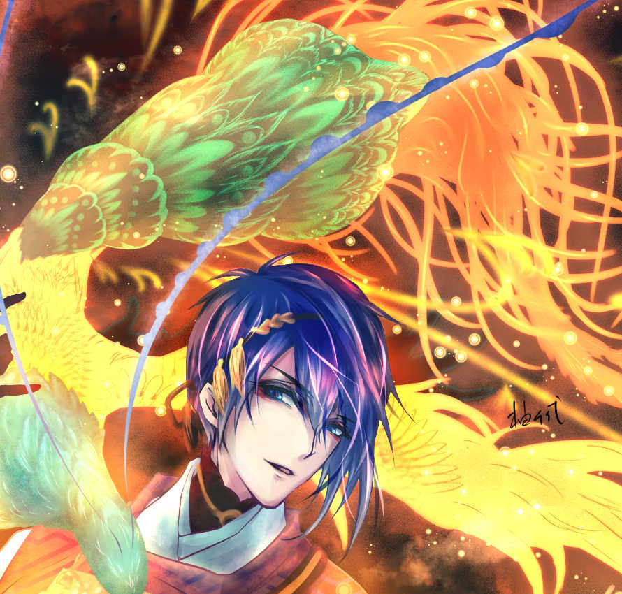 柚千代 ありがと 鳥の尾羽は３pxのエアブラシでｶﾂｶﾂｶﾂｶﾂのばーし延々やってた 潰れた 炎の灰から永遠 に蘇るって刀剣男士にピッタリじゃないか ととても滾ったのさーーーー