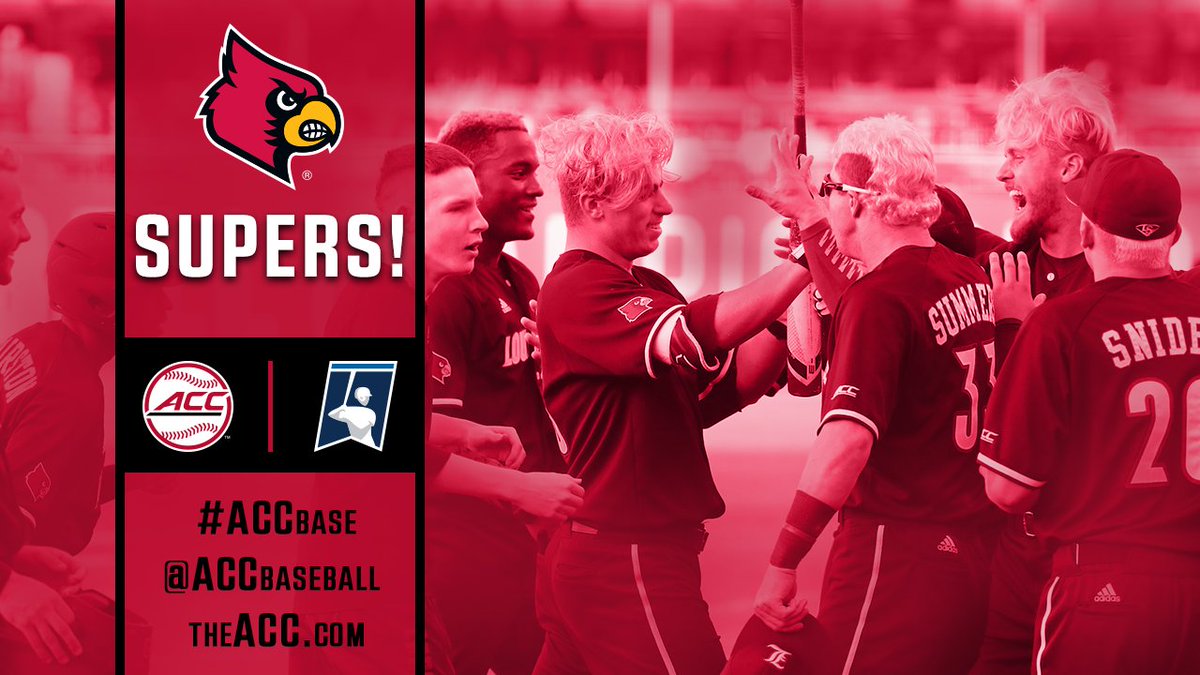 ACCBaseball's tweet photo. For the fifth straight year, @UofLBaseball is headed to the Super Regionals! https://t.co/gcW2hKWNWJ