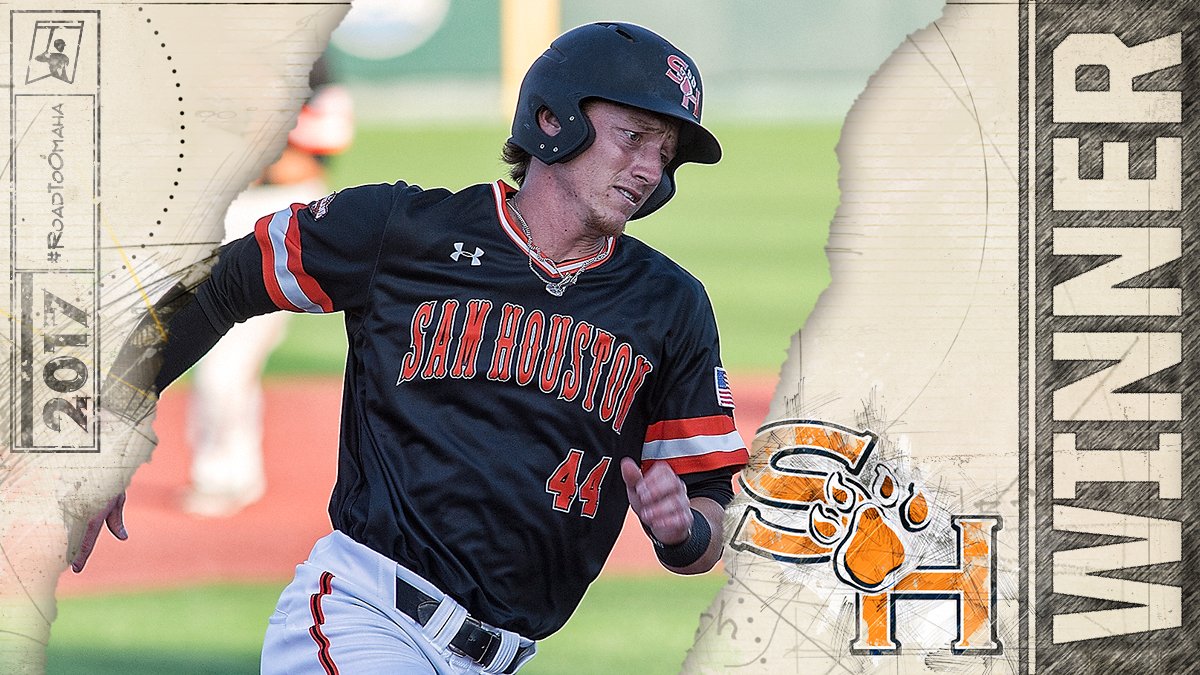 NCAABaseball's tweet photo. A DECISIVE GAME IS NECESSARY! 

Sam Houston forces the Lubbock Regional to Game 7 with a 9-8 victory over Texas Tech! #RoadToOmaha https://t.co/y0C22s6lSA