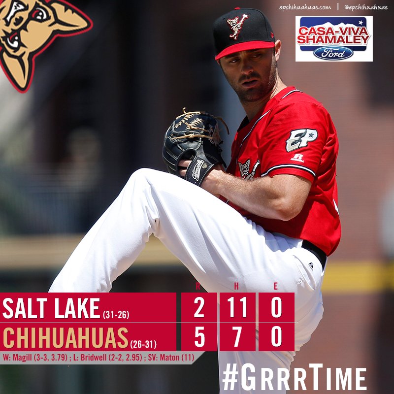 epchihuahuas's tweet photo. FINAL: Chihuahuas 5, Bees 2
The Chihuahuas are back in action on #FlatScreenFriday, June 9!
🎟️ https://t.co/n8bsxYGcHM
#GrrrTime https://t.co/EMVG6diHaz