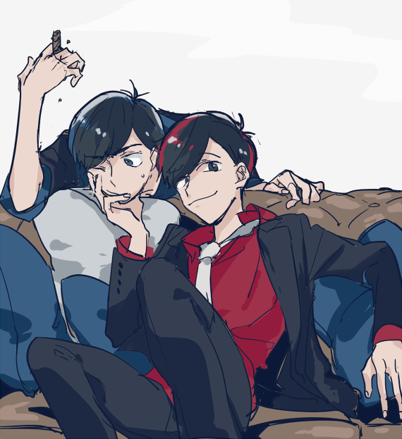 カラ松 ,松野おそ松 「マフィ兄まつ発掘した 」|：𝕔：のイラスト