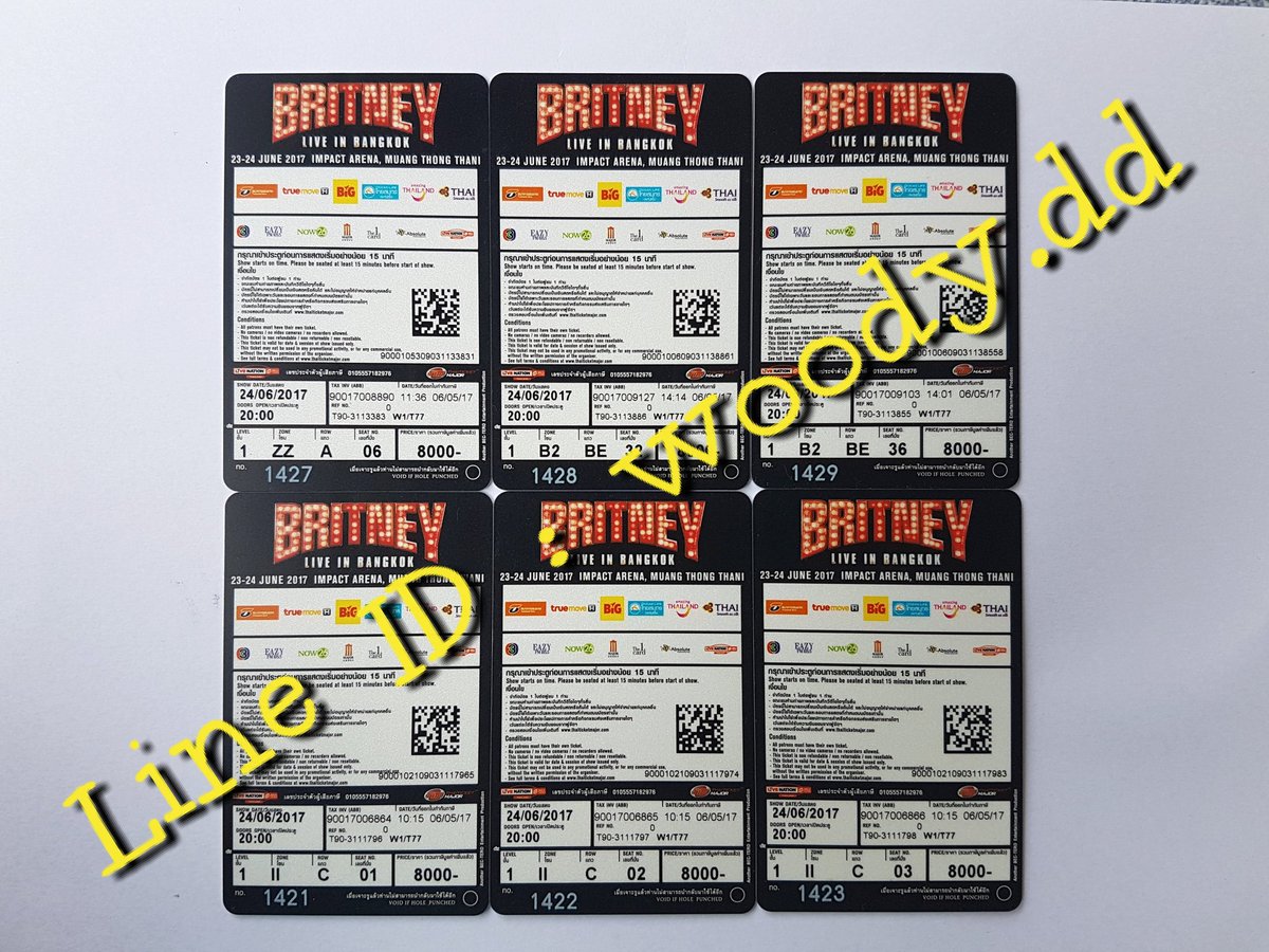 woodydd2's tweet photo. ขายบัตร (3,500/8,000/12,000)
24.06.17
#BritneySpearsLiveinBangkok #BritneyLiveinBangkok
#BritneySpearsBKK2017
สนใจติดต่อ Line ID : woody.dd https://t.co/p2CpyHCxYs