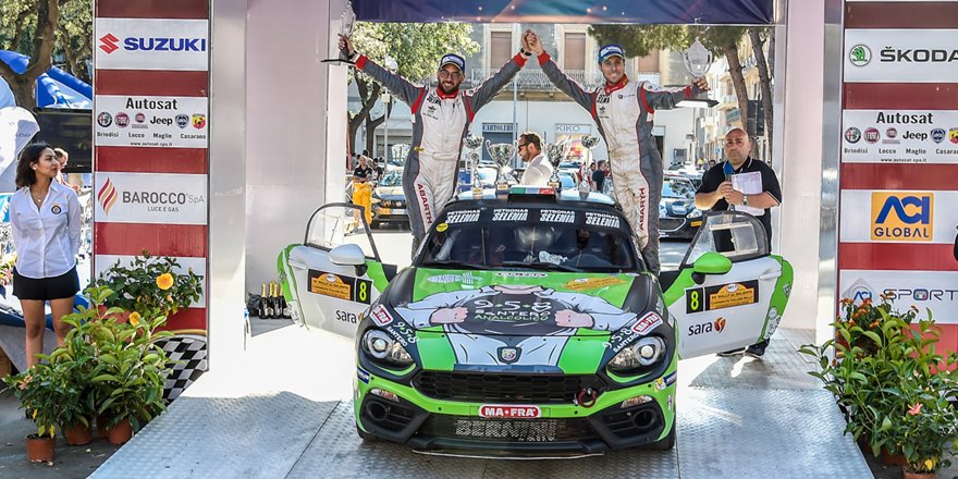 TeamAbarth's tweet photo. The Scorpion leaves its mark at the #50RallySalento. Team Andolfi-Mangiarotti placed 4th and 1st in the 2WD category. #Abarth124rally https://t.co/cUfYw4kWCp
