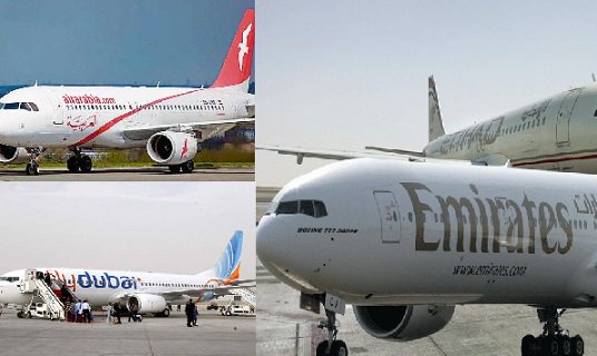 Image result for Emirates, Etihad Airways, Air Arabia and flydubai suspend flights to, from Doha