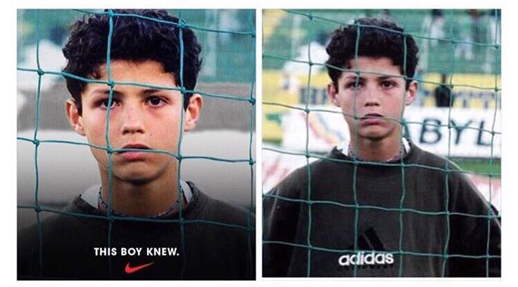 Andrew Bloch on Twitter: "That awkward moment when release new ad campaign showing Ronaldo as a kid - but he's wearing Adidas clothing. https://t.co/3GmmnOgzvy" / Twitter