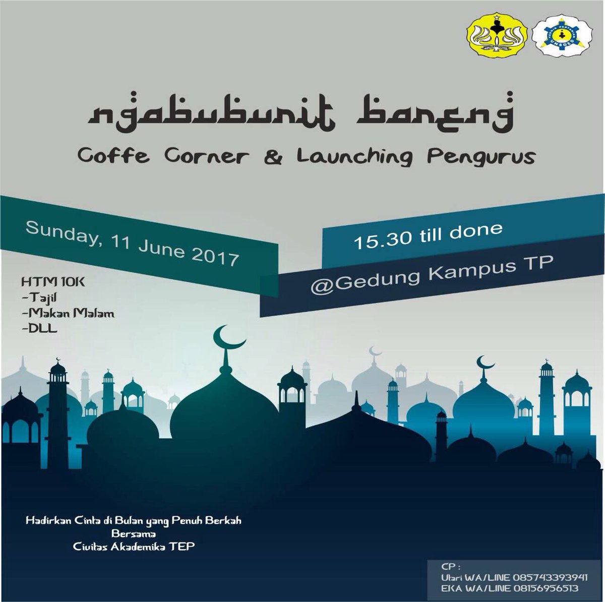 Himagreen's tweet photo. [NGABUBURIT]

Sore Greeners! Biar puasa kalian makin semangat yuk ikut Ngabuburit Bareng Himagreen!
Kita tunggu ya guys

#Himagreen
#GoGreen https://t.co/Rctem5WmmA