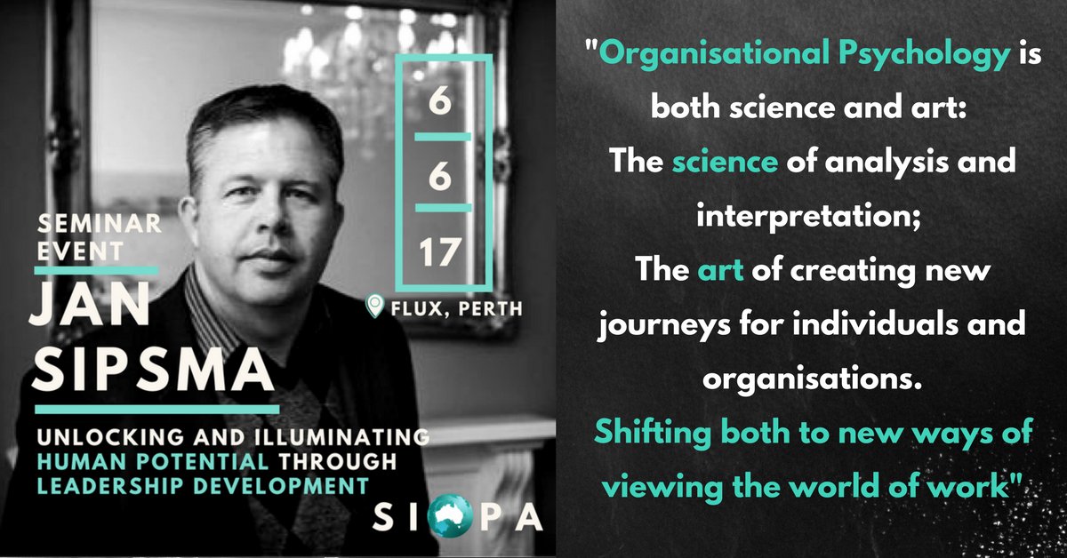 Hey #Perth Business Leaders! #OrgPsych Jan Sipsma is speaking about #LeadershipDevelopment on TUESDAY JUNE 6:
siopaustralia.squarespace.com/news/2017/4/23…
#WADAY