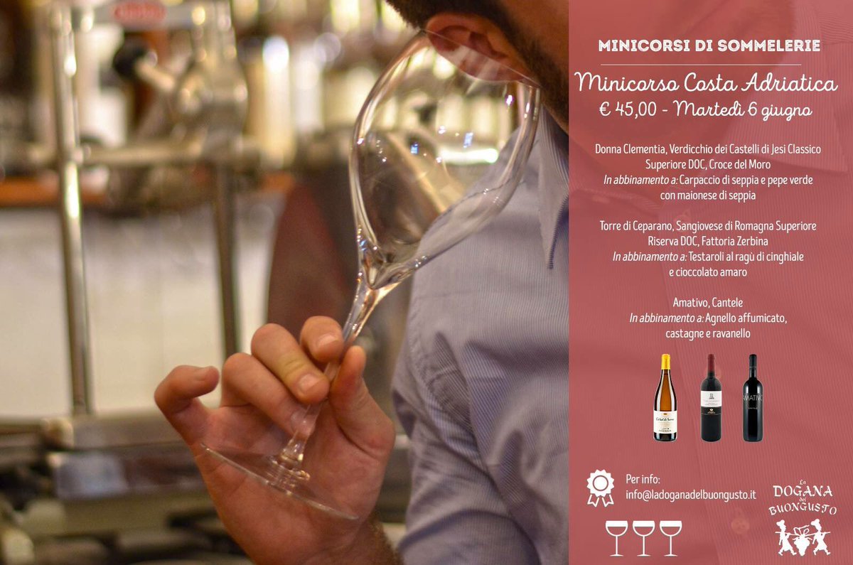 Domani il Minicorso Sommellerie Costa Adriatica #degustazioni e speciale #menu riservate qui il vostro posto: eventbrite.it/e/biglietti-mi…
