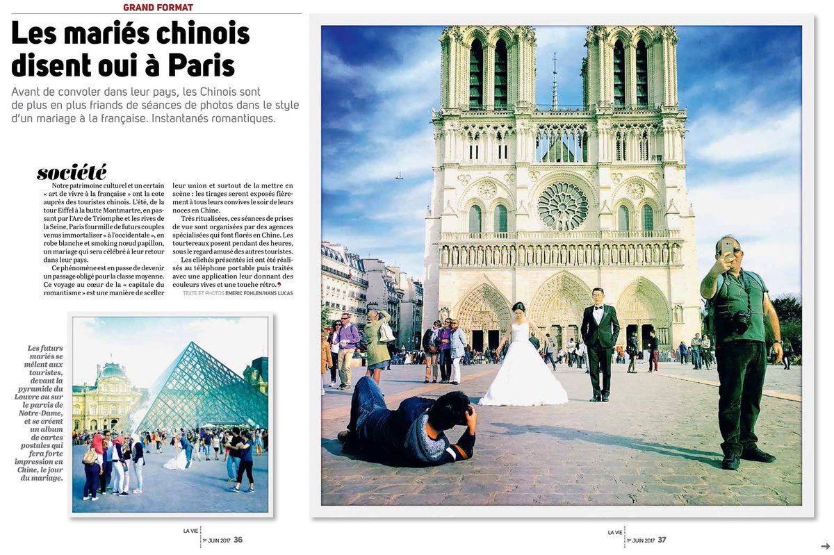 StudioHansLucas's tweet photo. [PUBL] Dans @LaVieHebdo un reportage au mobile de @EmericFohlen "Les mariés Chinois à Paris" https://t.co/LlTYTJ0tt6
