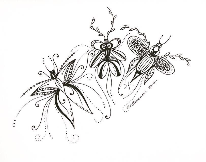 LexellaDesigns's tweet photo. Had an afternoon with my sketchbook and pen. Love it when I have a random doodle session #handdrawn #art #illustration #unique #butterflies https://t.co/CJd9qzV9xr