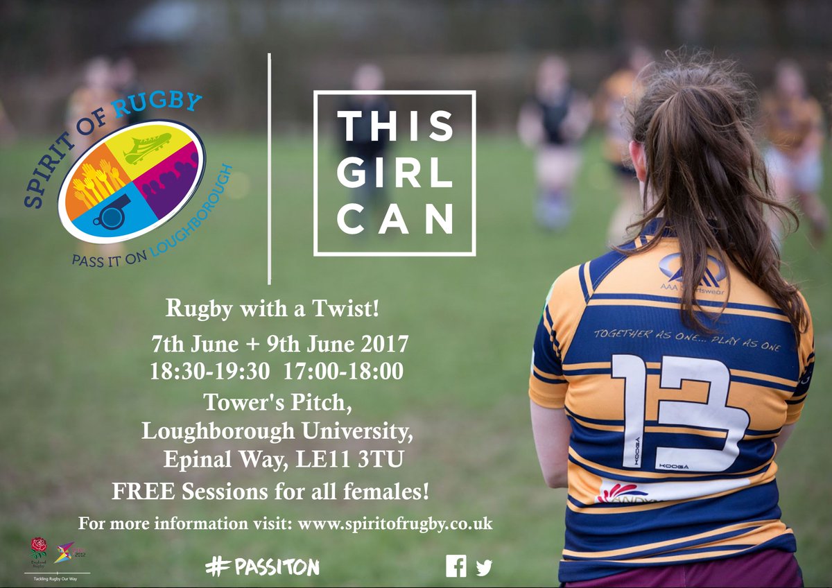 GIRLS &amp; WOMEN - Don't forget to come and enjoy our 'Rugby with a Twist' sessions this week! 7th &amp; 9th June <a href="/ThisGirlCanUK/">This Girl Can</a>