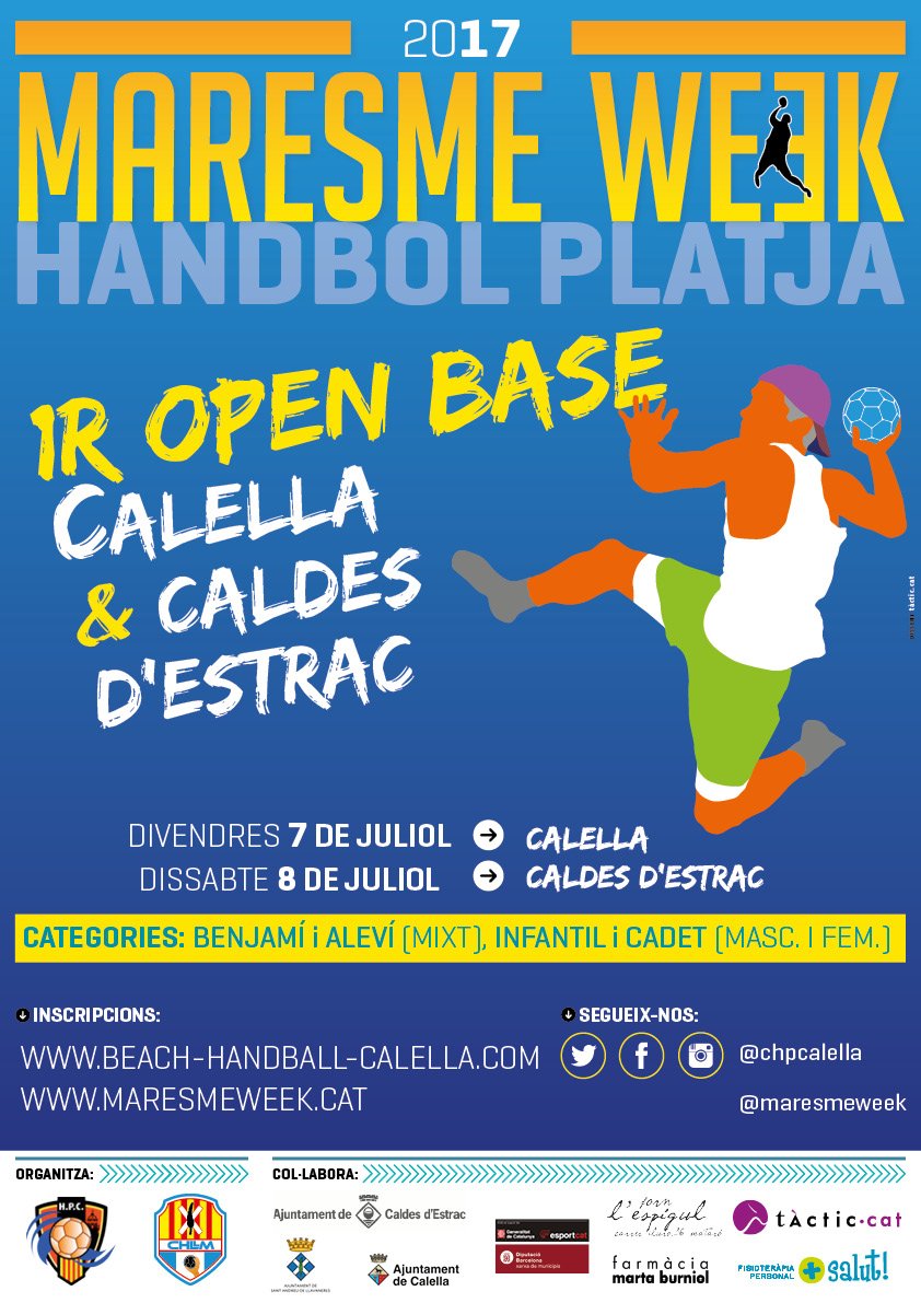 JA podeu RESERVAR plaça pel Torneig base del <a href="/CHPCalella/">CHPCalella</a> 2017 a info@beach-handball-calella.com. +info: beach-handball-calella.com