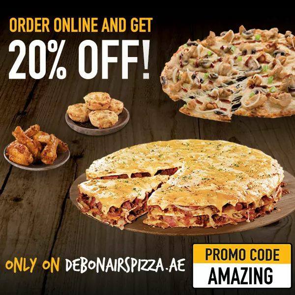 😱🍕20% OFF ON ALL ONLINE ORDERS 🍕😱
Order Online & Enjoy 20% OFF at checkout 😍! Only at debonairspizza.ae #TrySomethingAmazing #dubaifoods