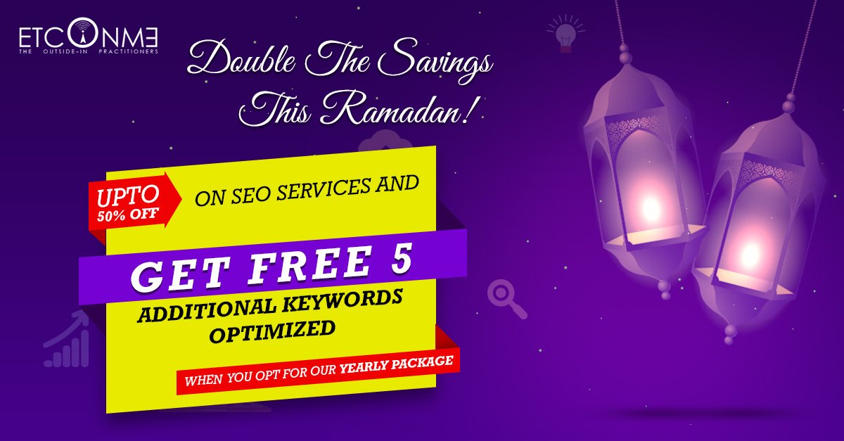 ETCONME's tweet photo. Ramadan is a time for doing good!
50% off on SEO Services &amp; Get Additional 5 Keywords optimized for Free. https://t.co/DOZoVtH9mK https://t.co/XAM5l7Hy0b