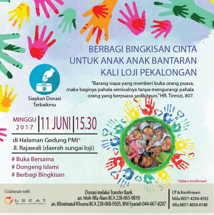 great_ngo's tweet photo. Mohon dukungan acara bukber dgn anak2bantaran kali Loji #Bugisan, #Pekalongan dgn reshare info, donasi, dll. Suwun🙏@akberpekalongan, #GREAT https://t.co/8xy4pcaHyD
