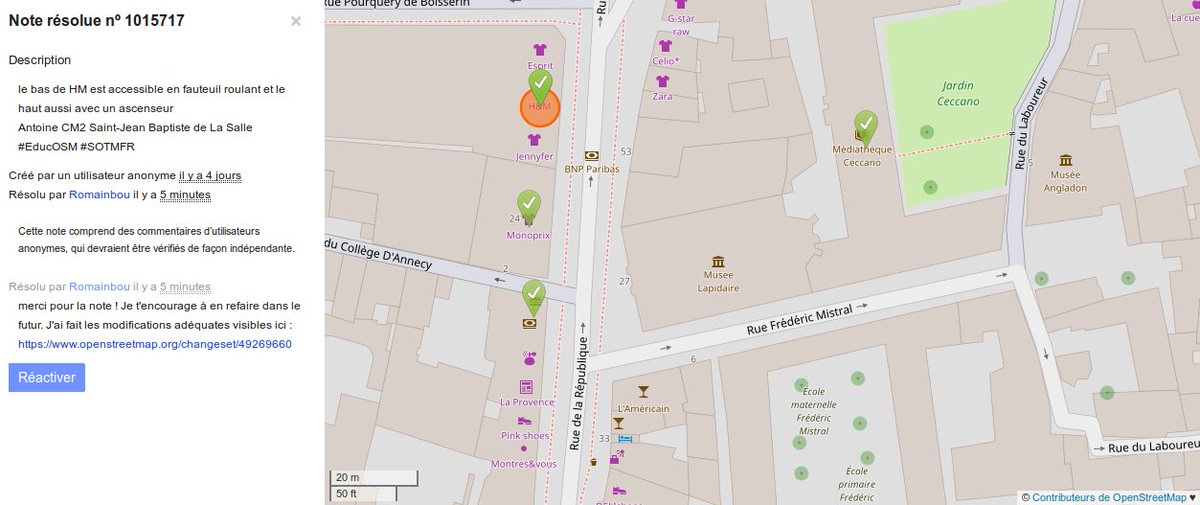 robourobou's tweet photo. résolution des notes de cartes #OpenStreetMap laissées sur #Avignon
par les enfants de #EducOSM après le #SotMFR 🤗🤓
https://t.co/ZzvShnnkhc https://t.co/Eqnd10uYd8