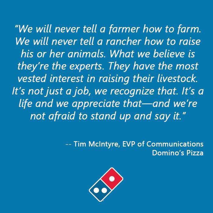 Een mooi statement van <a href="/dominos/">Domino's Pizza</a>