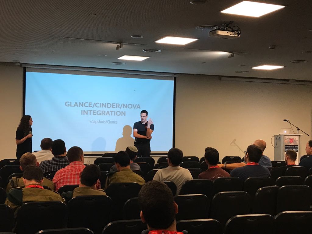 CloudNativeIL's tweet photo. #Ceph gurus @OritWas &amp; @xahteiwi on the same stage! #OpenStackIL #weareopenstack https://t.co/uLrJBnU007
