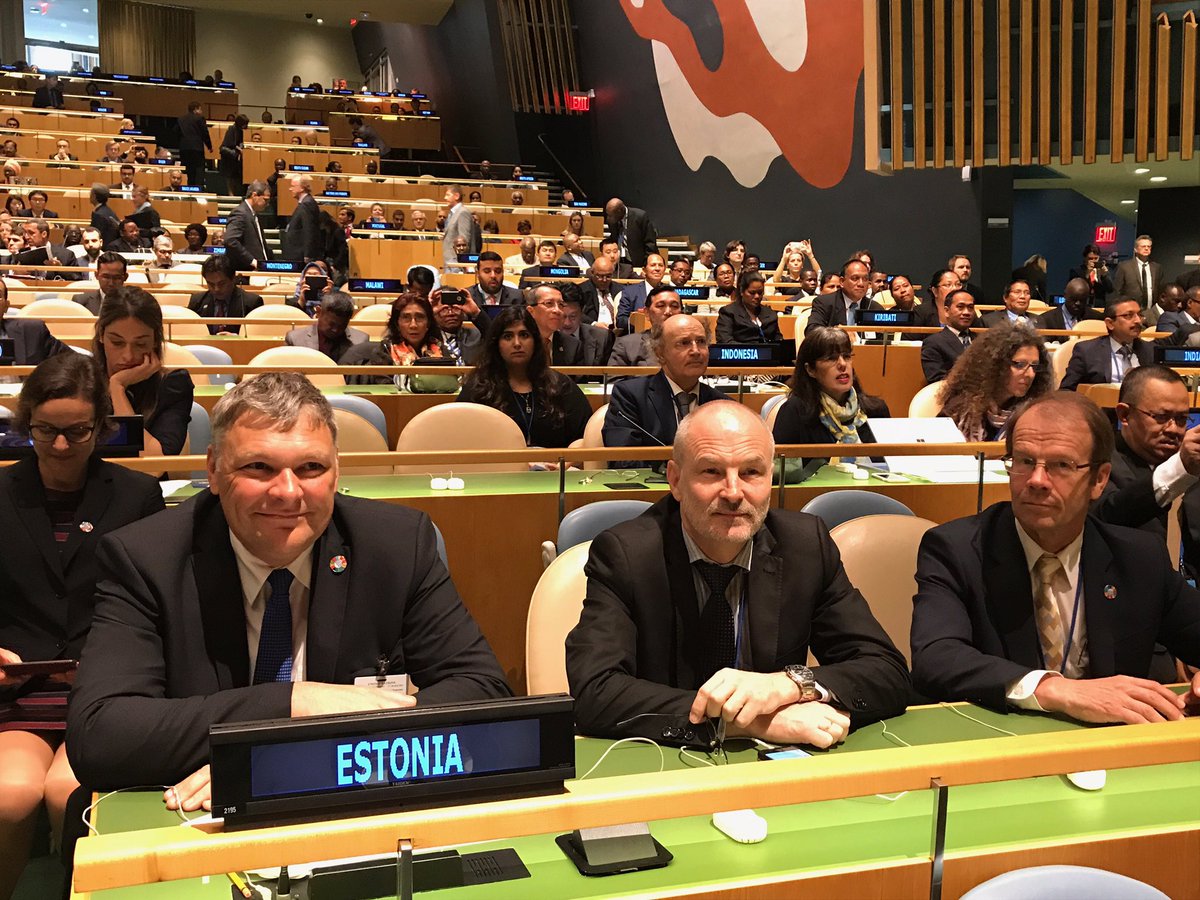 Delegation of #Estonia led by Min. <a href="/MPomerants/">Marko Pomerants</a> to the #OceanConference #SDG14 #SaveOurOcean