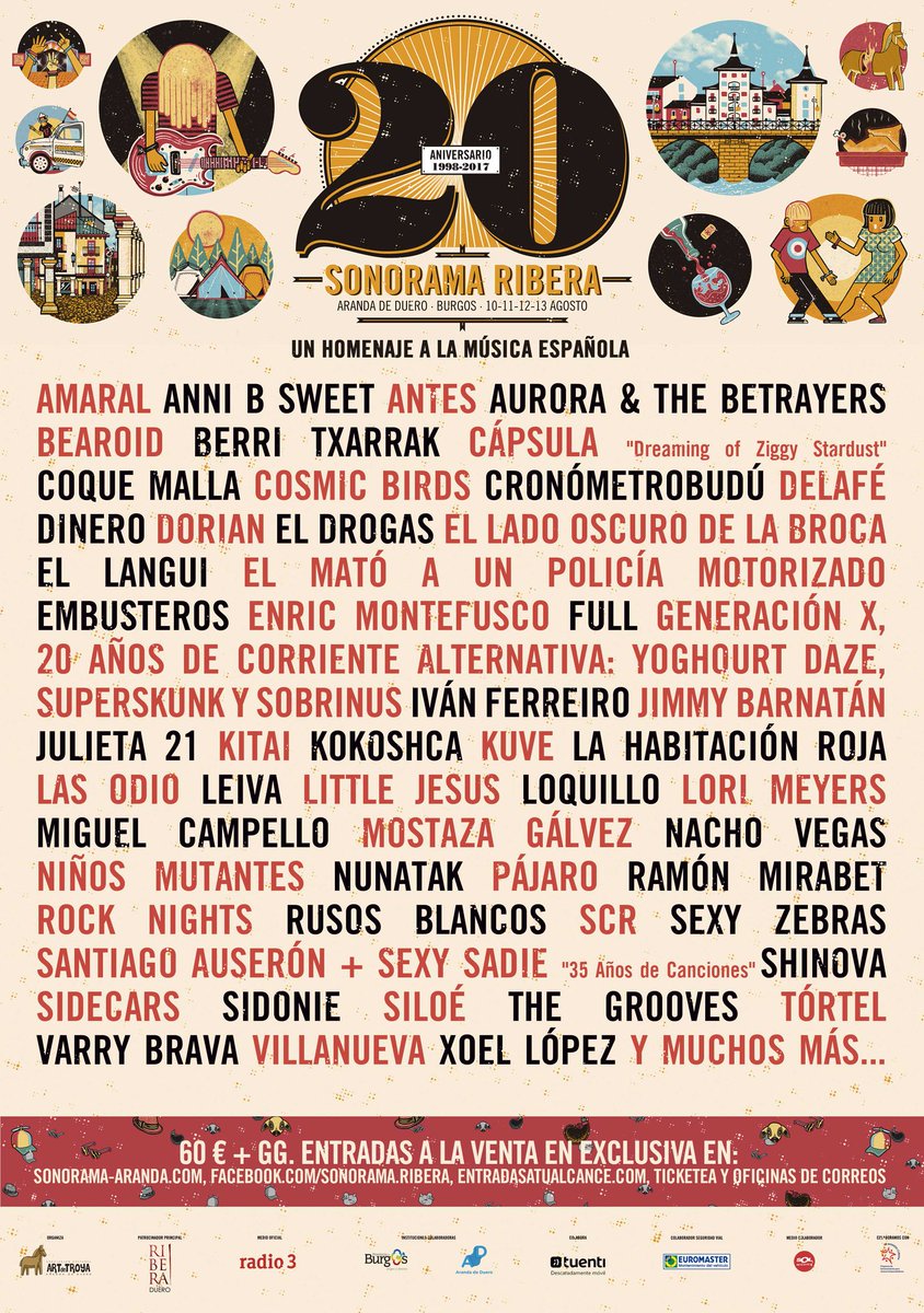 LifList's tweet photo. Calentando motores #SonoramaRibera20... @Dorian_Oficial, @LoriMeyersBand, #SantiagoAuserón+SexySadie, @NachoVegasTwit, @XoelLopez https://t.co/WqUddj0Y8l