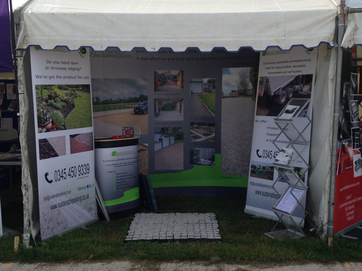 enviropave's tweet photo. We're exhibiting at the Royal Cornwall Show this Thurs-Saturday. Come and see our Permeable Paving in action!! Stand 337 #Raining #RCS17 https://t.co/GYs1dZvikH