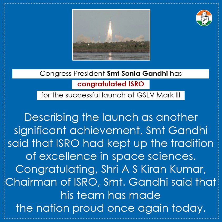 INCIndia's tweet photo. INC BEST WISHES

Statement by Congress President Smt Sonia Gandhi https://t.co/62ZLfTIgWx