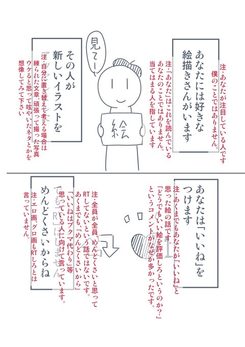 ある絵師の イラストはいいねよりもrtが欲しい イラストで伝えたら