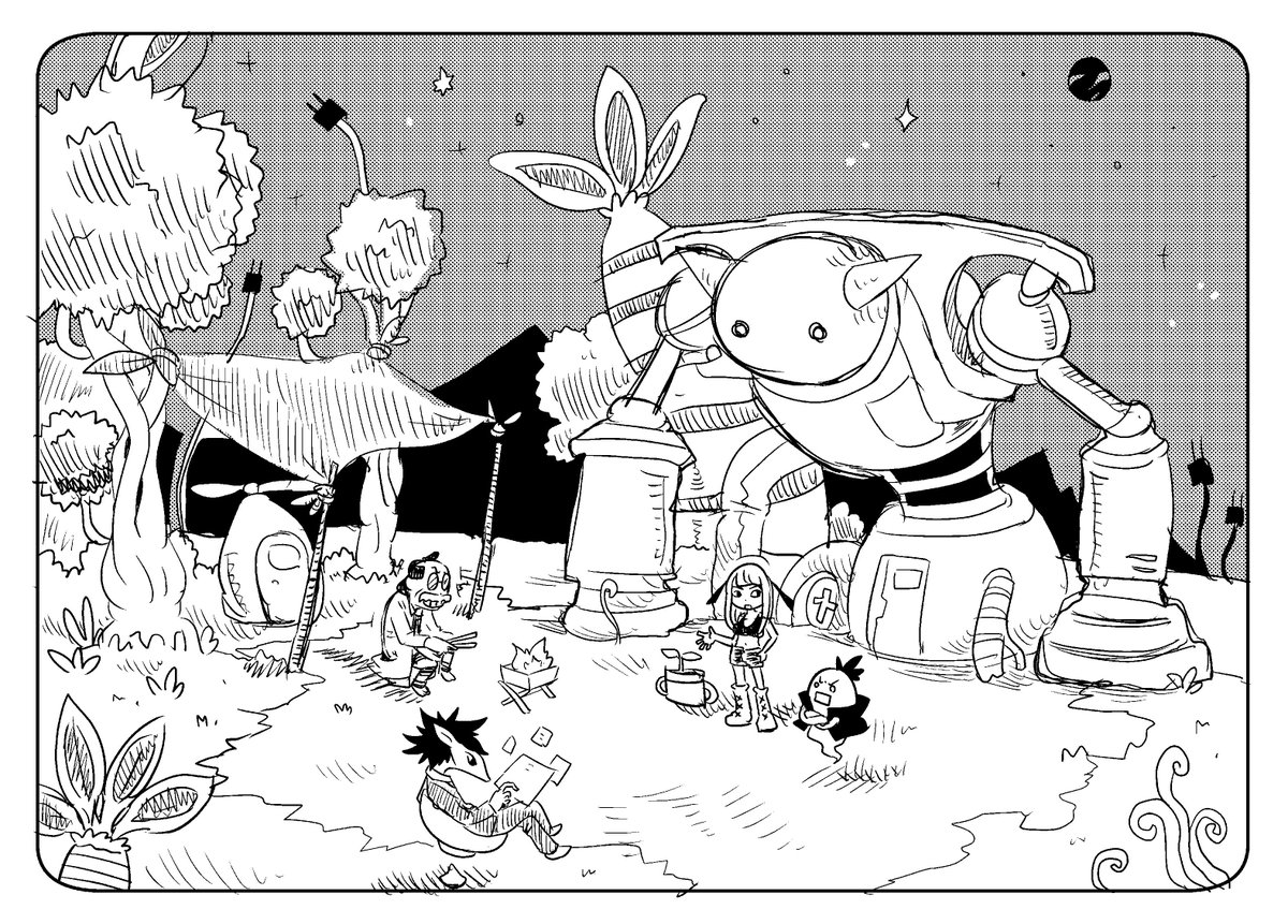 趣味で作っていたSFファンタジーのイメージボード
まとまったらコミティアに出したいなー 