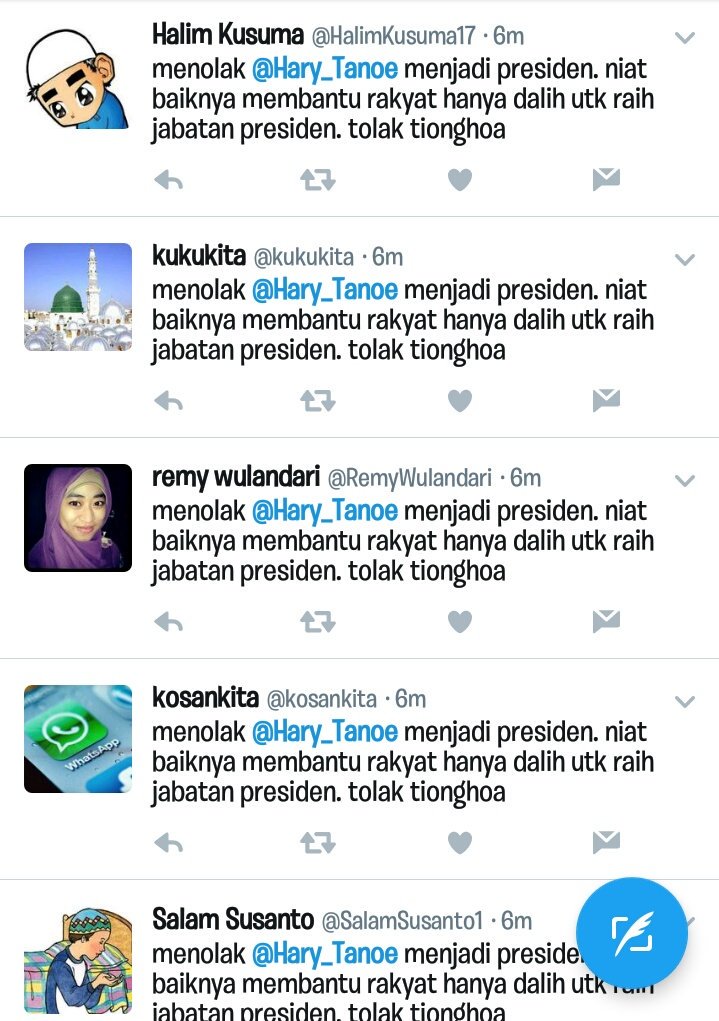 Safiraaa23's tweet photo. @ojekkita @Hary_Tanoe BOT peliharaan bermunculan https://t.co/PYPyccvNL0
