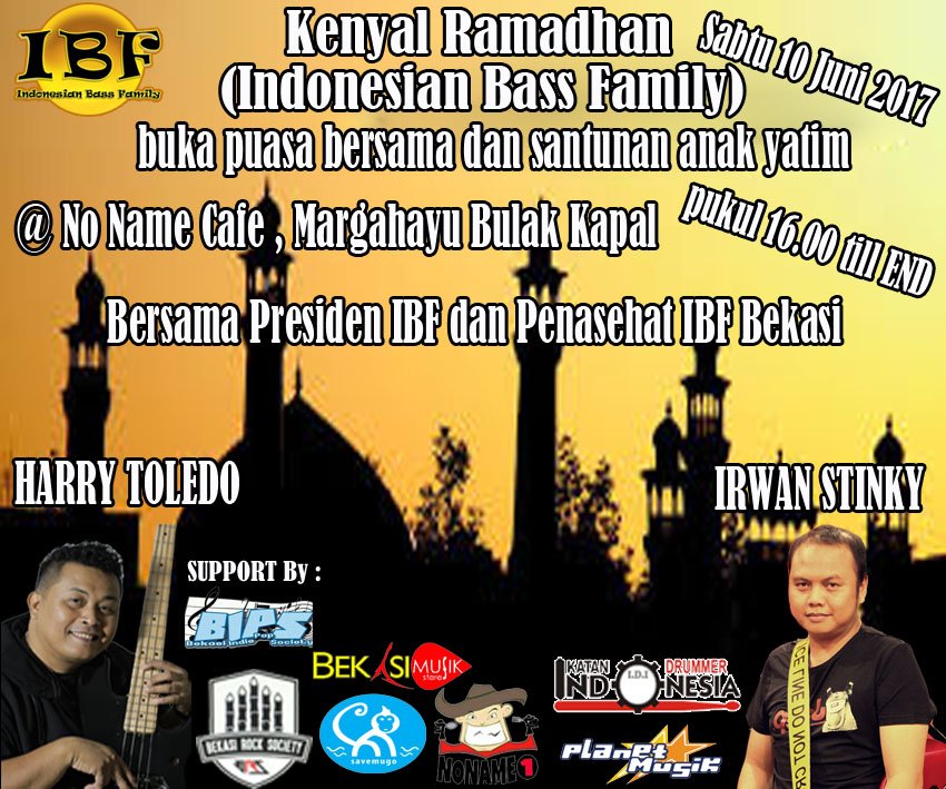 Kenyal Ramadhan, buka puasa bersama dan santunan anak yatim dan silaturahmi antar komunitas Bekasi sabtu,10 Juni 2017 at Noname Cafe !!!