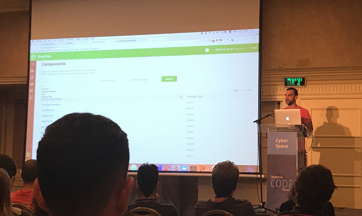 _yoav_'s tweet image. . @zanbel showing JFrog Xray fully automated docker scanning pipeline at #geektimecode conference