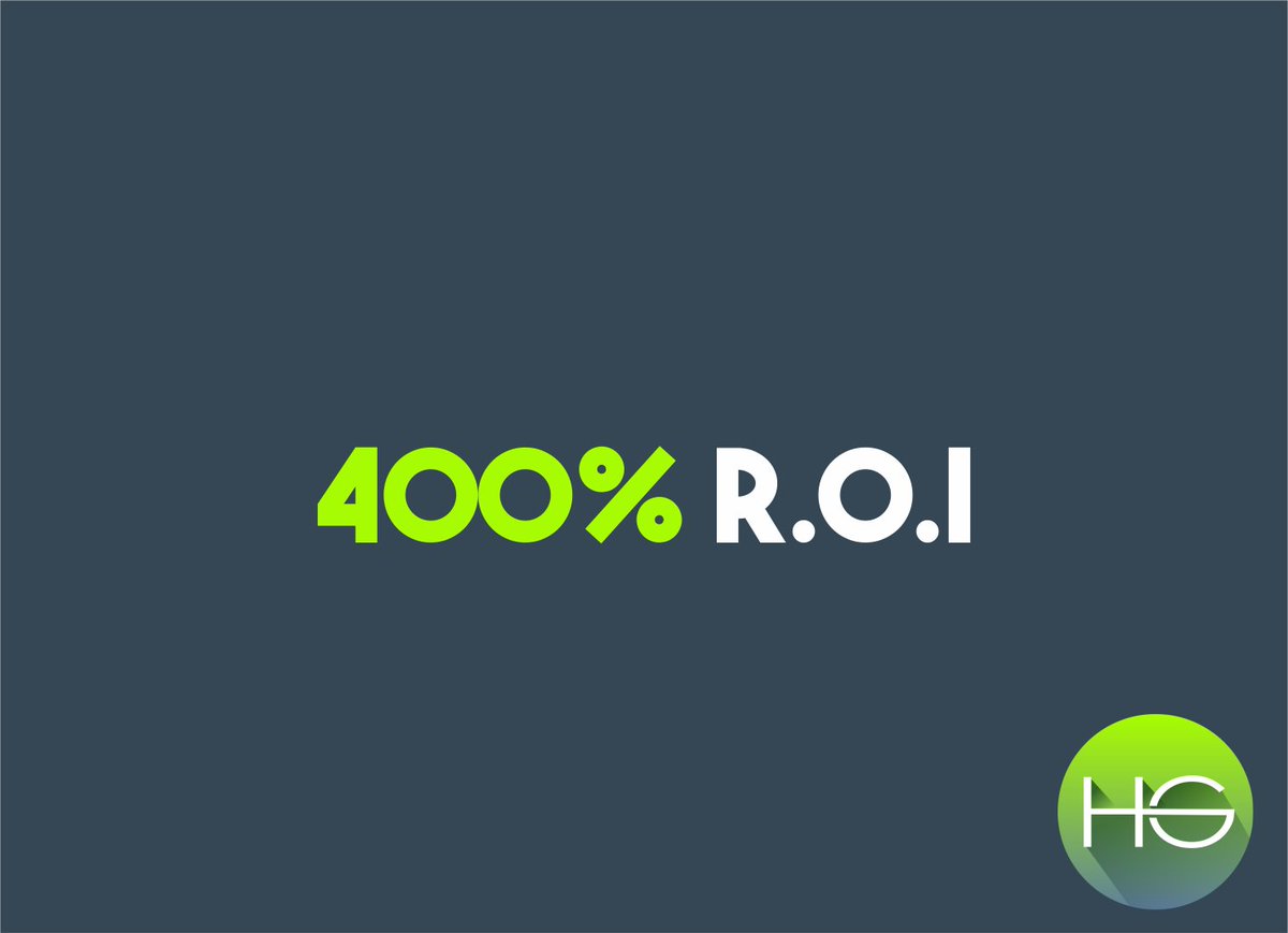 Design &amp; marketing is an investment. We recently achieved a 400% return on investment for one Highland client #creativesuccess