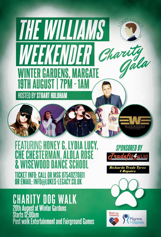 LukesLegacy_'s tweet photo. This years event will be held at the Winter Gardens Margate on the 19th of August! 

Check out our new website - https://t.co/xl9egwajDA https://t.co/2ErmZjnhGb