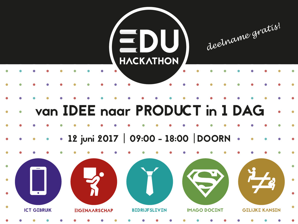 EduHackathon_nl's tweet photo. Over een week is het zover! Vergeet je niet in te schrijven op https://t.co/TuWE1Vq33M #eduhack #bethereorbesquare #eerstdeklas #onderwijs https://t.co/uhR2kUy0mH
