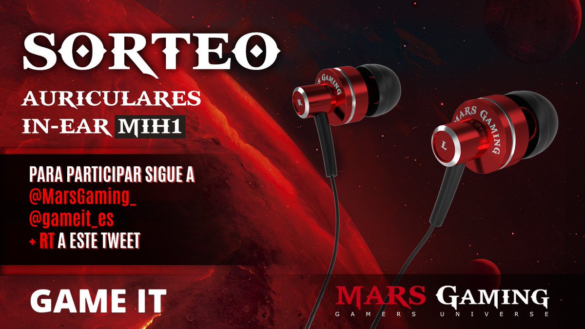 gameit_es's tweet photo. Sorteamos gracias a @MarsGaming_ unos cascos in-ear de lo más interesantes, los Mars Gaming #MIH1 https://t.co/jEpz79Yi9W https://t.co/joGUK0rFzD