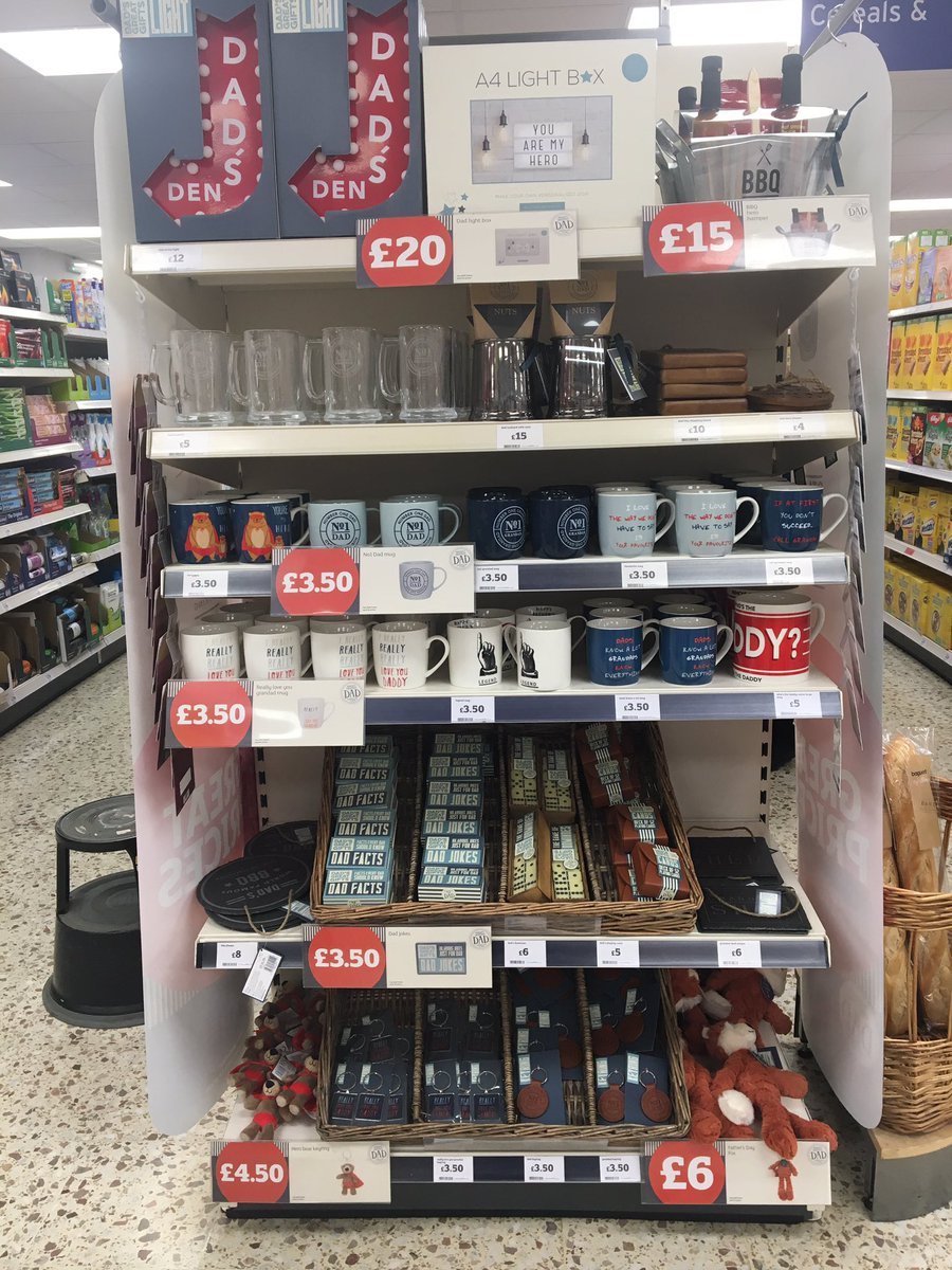rackydoodle's tweet photo. Father's Day is upon us again! 18th June. Come see our wonderful gifts @sainsburys Halty #everythingyouneed #N04JS 😎 https://t.co/a4vKPVS3fs