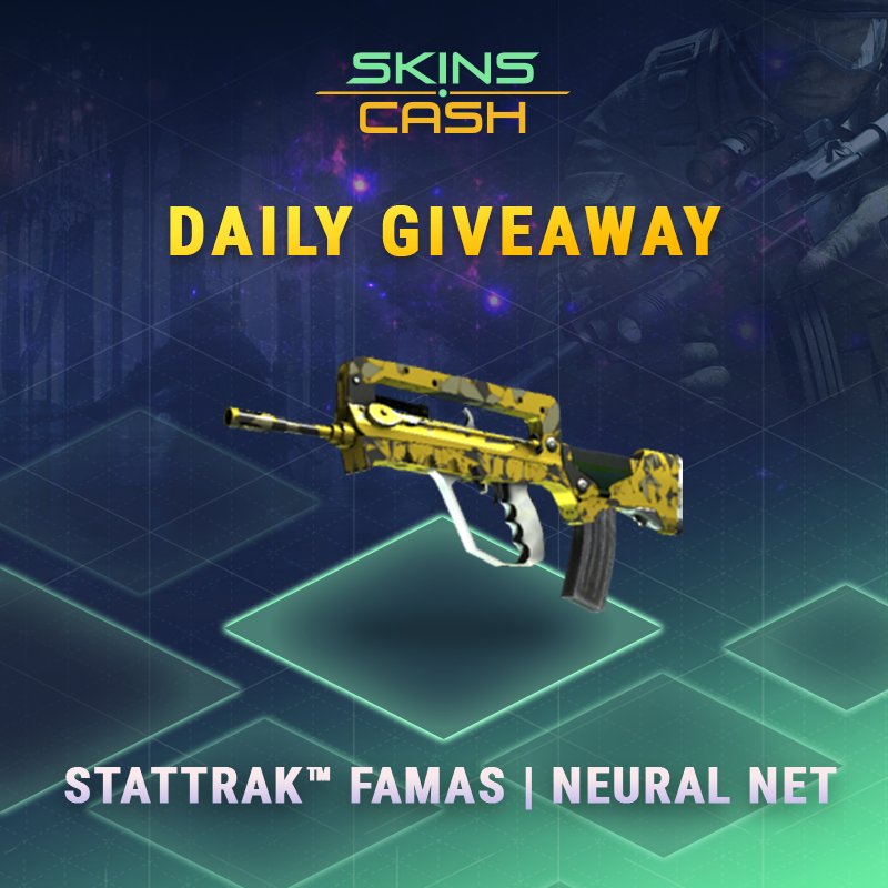 Skins_Cash's tweet photo. https://t.co/1380ToTqsr  Daily Giveaway
🎮▶ https://t.co/U5T6lAA5Fc …
More entries, more chances to win StatTrak™ FAMAS | Neural Net https://t.co/98ybt86Xjs