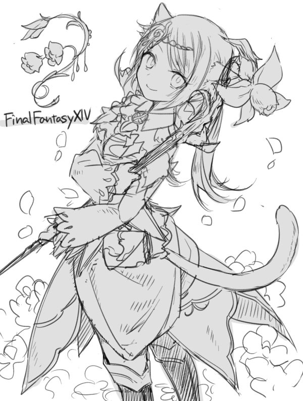 FF14の白ちゃんラフできた! 