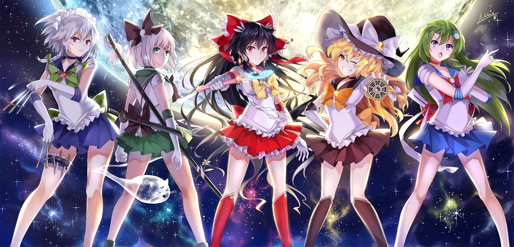 Uzivatel 東方project高画質画像 Na Twitteru 東方でセーラームーンパロ 東方project セーラームーン 博麗霊夢 霧雨魔理沙 十六夜咲夜 魂魄妖夢 東風谷早苗 T Co Hqr13b63yr Twitter