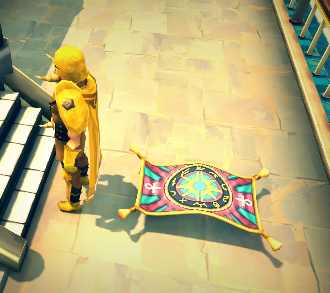 RuneScape's tweet image. Congratulations to our first #GoldenPath completer, Fireball0236!

Here's a sneak-peek of the Flying Carpet pet you'll get 👊