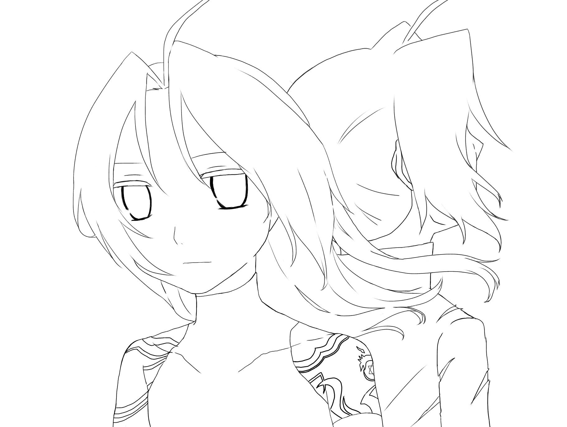 天ちゃん 絵は亀更新 線画 青鳥の虚像 先日あげたプライド兄さんの線画です 線が汚い わかりにくいですが後ろの兄さんはポニーテールです 前がプライド兄さん 後ろがプライドになる前の兄さんなので服が少し切れてます 暇つぶしにでも使ってやって 天ちゃん 絵は亀更新 線画 青鳥の虚像 先日あげたプライド兄さんの線画です 線が汚い わかりにくいですが後ろの兄さんはポニーテールです 前がプライド兄さん 後ろがプライドになる前の兄さんなので服が少し切れてます 暇つぶしにでも使ってやって
