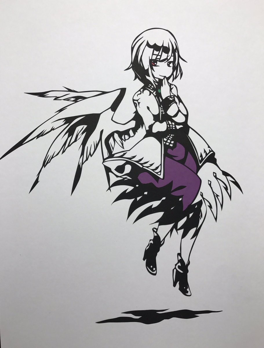 Nきゅうり 東方 切り絵 アリス サグメ この間のアリスとサグメに色つけたよ