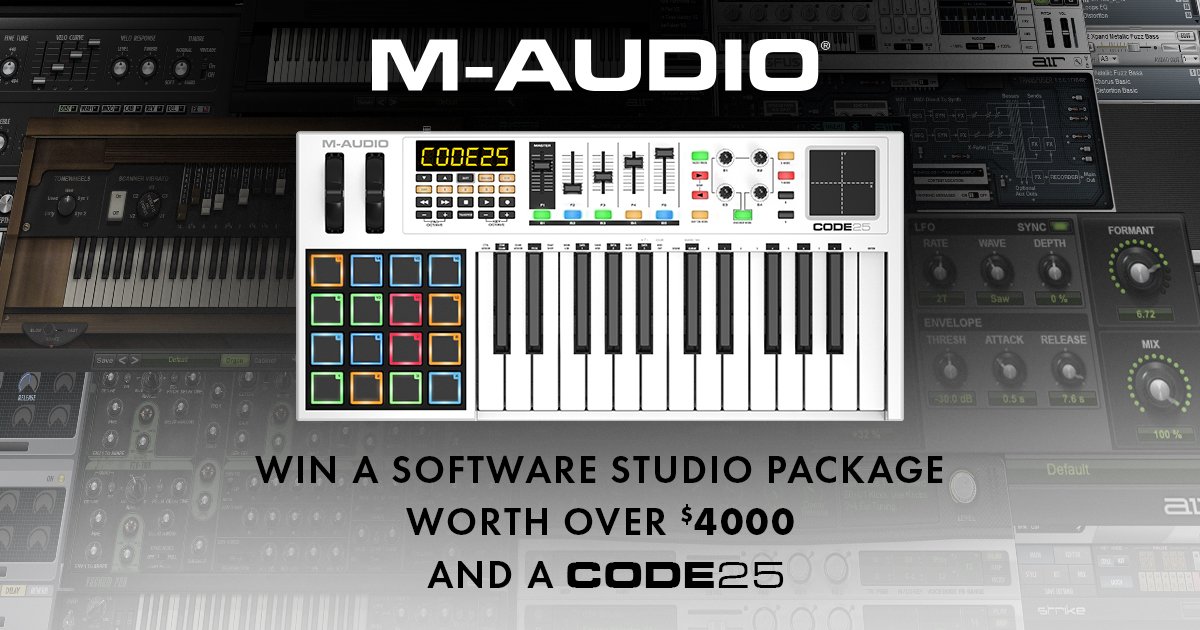 Win a $4000 Studio Production Package from <a href="/M_Audio_/">M-Audio</a> <a href="/AIRmusictech/">AIR Music Technology</a> <a href="/SONiVOX/">SONiVOX</a> Enter at --> gvwy.io/i1mc3jm